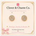 Crystal Pave Circle Stud Earrings