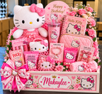 Personalized Hello Kitty Birthday Gift Crate for Girls | Custom Wooden Keepsake Gift Basket