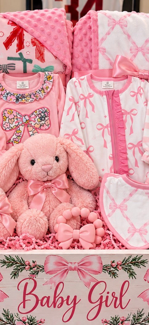 Baby Girl Christmas Gift Basket Crate