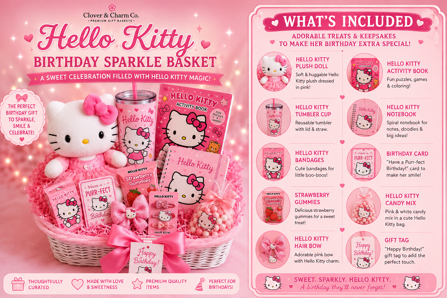 Hello Kitty Birthday Sparkle Basket