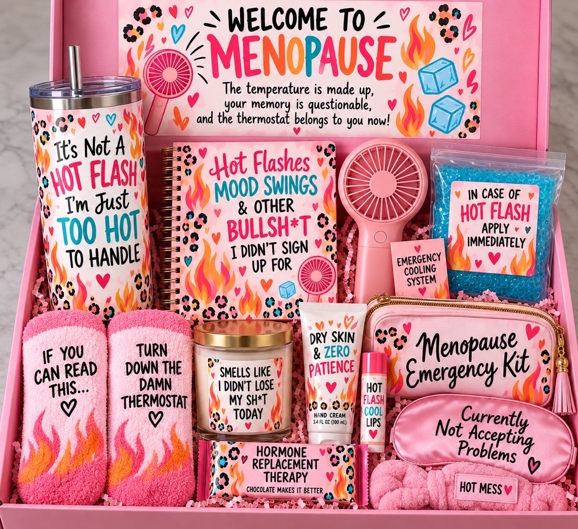 Menopause Survival Gift Basket Box