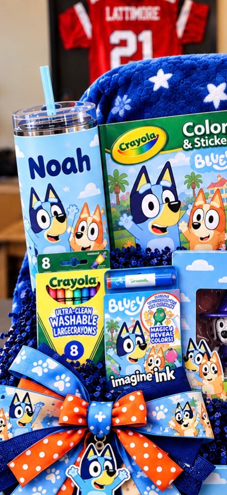 Personalized Bluey Gift Crate for Kids | Custom Birthday & Special Occasion Gift