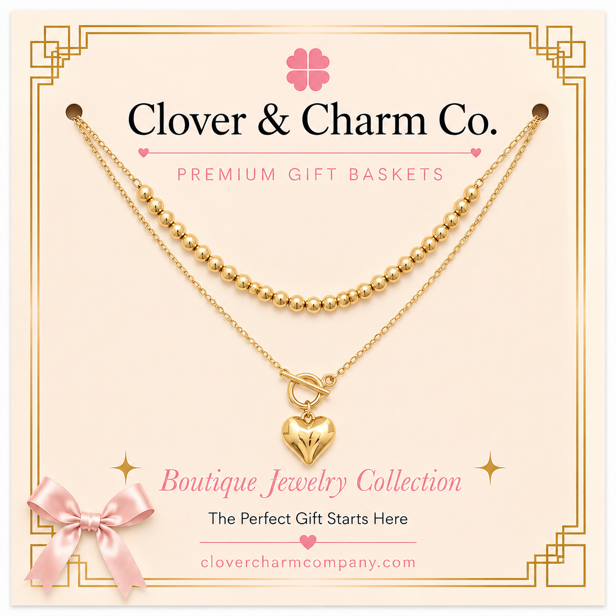 Golden Heart Layered Necklace
