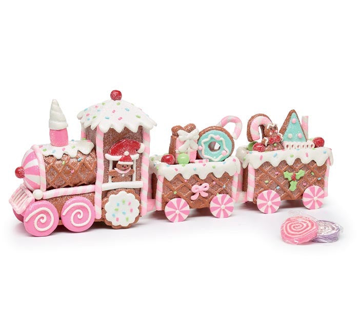 Pastel Gingerbread Christmas Train Decoration