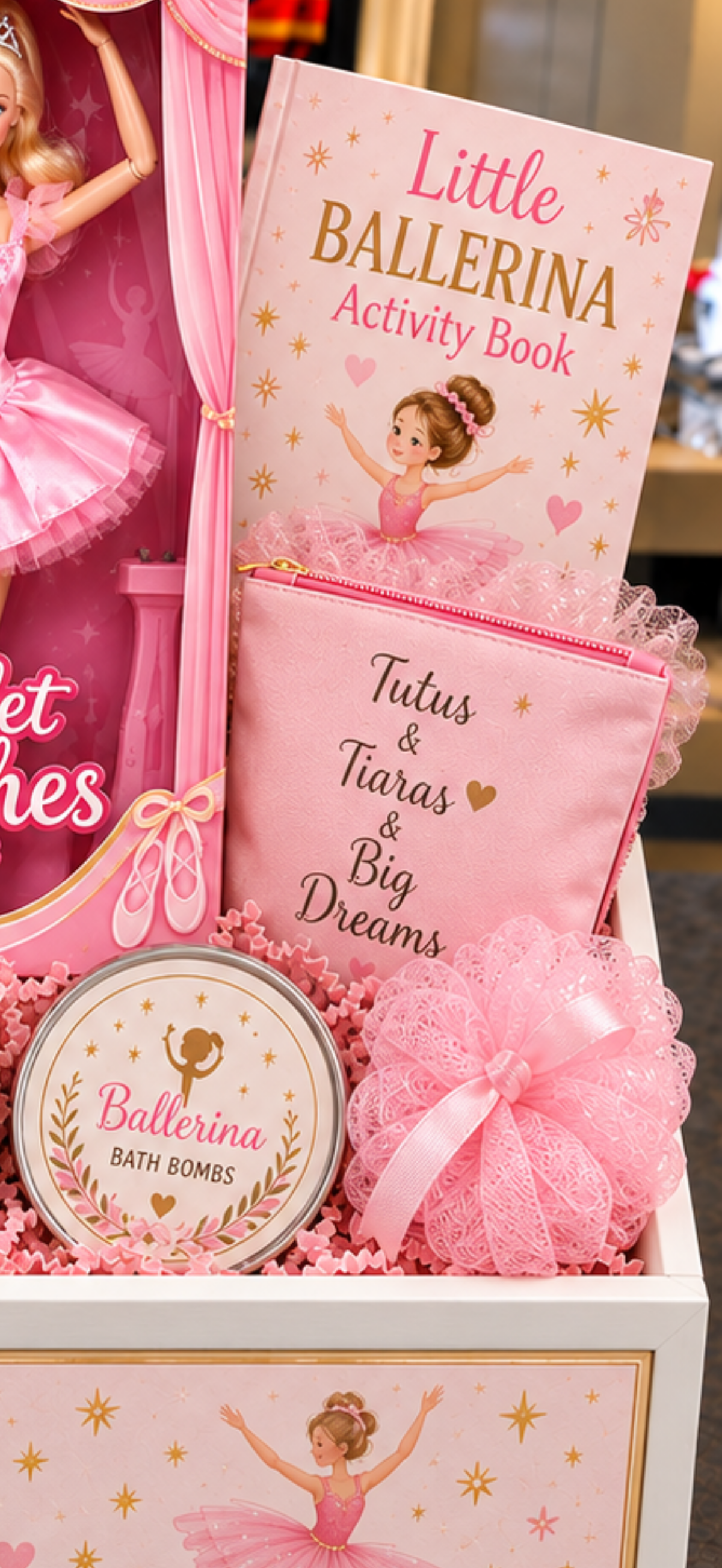 Personalized Ballerina Gift Crate for Girls | Twirl, Sparkle & Shine Birthday Gift Basket