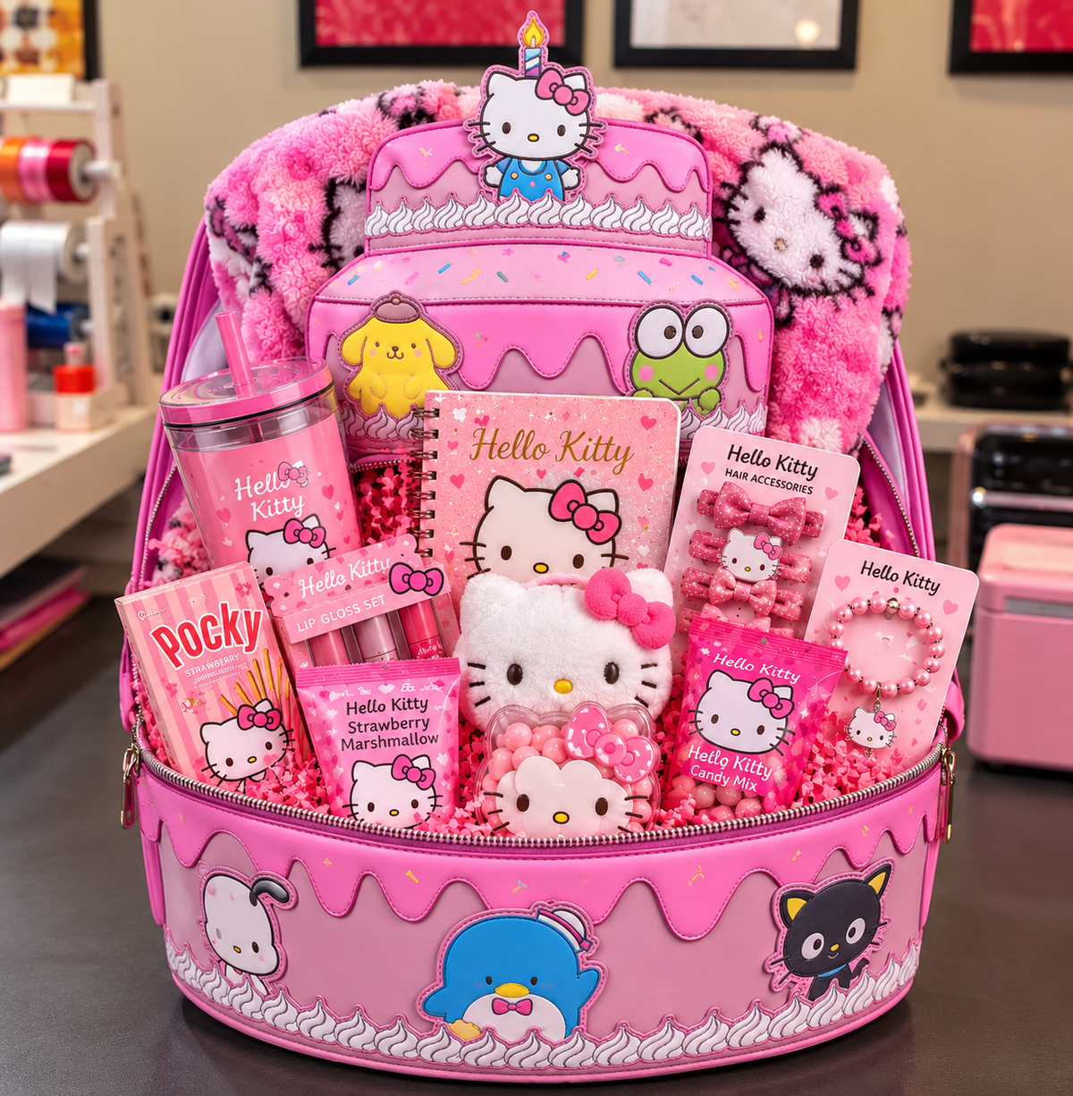 Hello Kitty Pink Birthday Gift Set with Reusable Bag