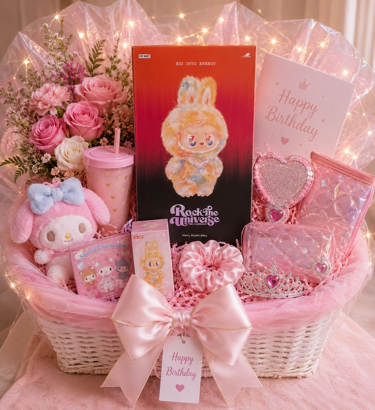 Pink Stardust Birthday Basket