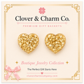 Golden Heart Statement Stud Earrings