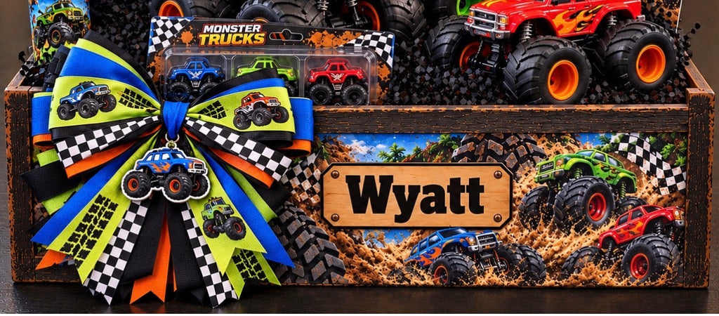 Personalized Monster Truck Gift Basket for Boys