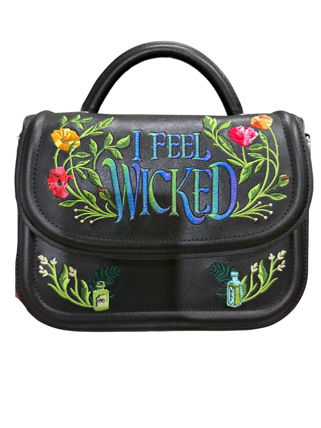 Loungefly Wicked “I Feel Wicked” Embroidered Crossbody Bag