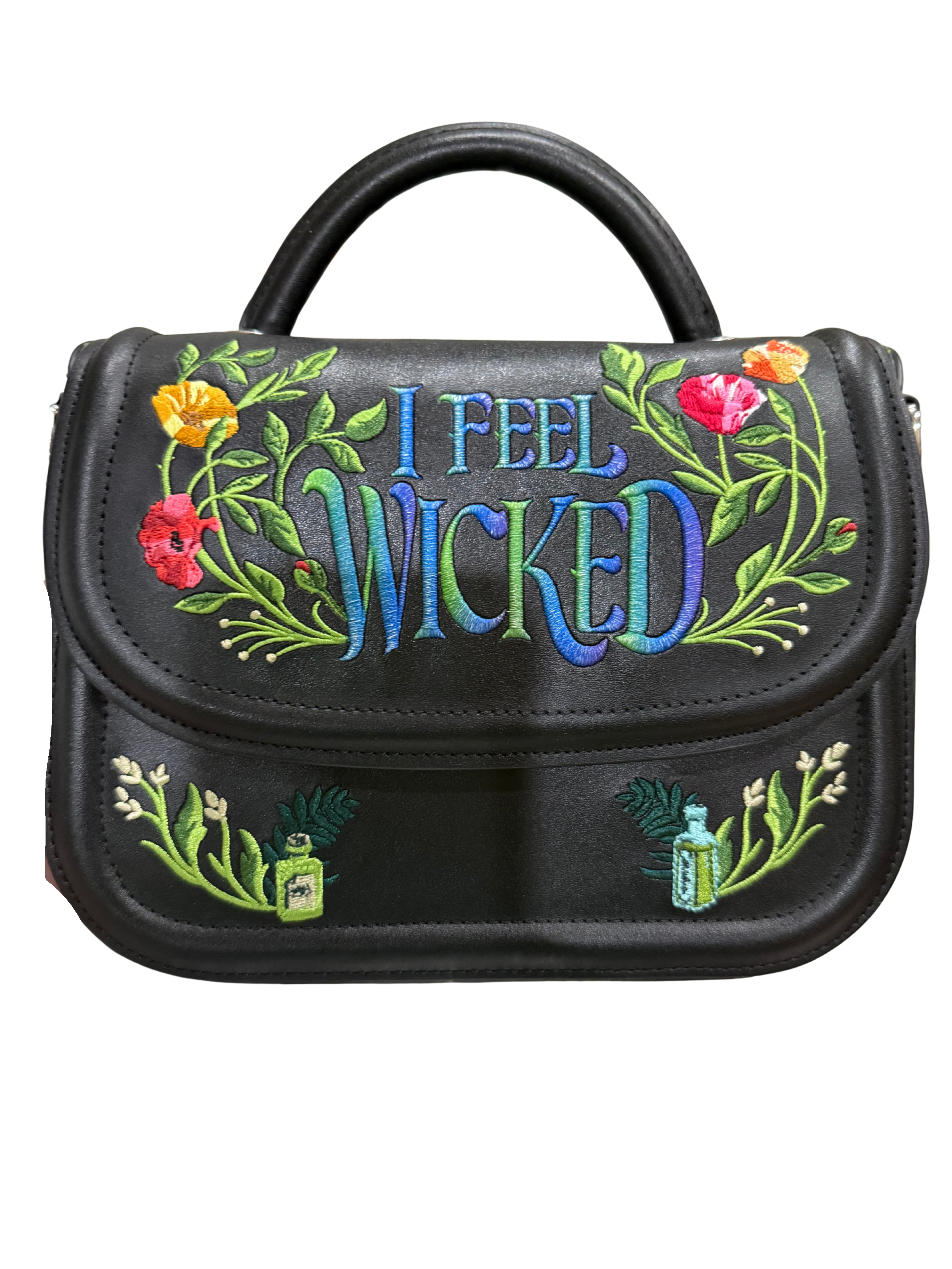Loungefly Wicked “I Feel Wicked” Embroidered Crossbody Bag