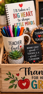 Teacher Appreciation Gift Crate, Custom Teacher Gift Basket, Thank You Teacher Gift, End of Year Teacher Gift