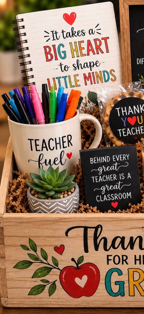 Teacher Appreciation Gift Crate, Custom Teacher Gift Basket, Thank You Teacher Gift, End of Year Teacher Gift