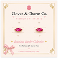 Pink Crystal Marquis Stud Earrings