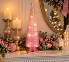 18-Inch Pink Iridescent Lighted Christmas Tree