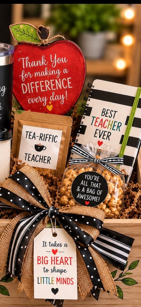 Teacher Appreciation Gift Crate, Custom Teacher Gift Basket, Thank You Teacher Gift, End of Year Teacher Gift