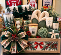 Luxury Christmas Spa Gift Crate | Frosted Pine Holiday Self-Care & Cozy Comfort Gift