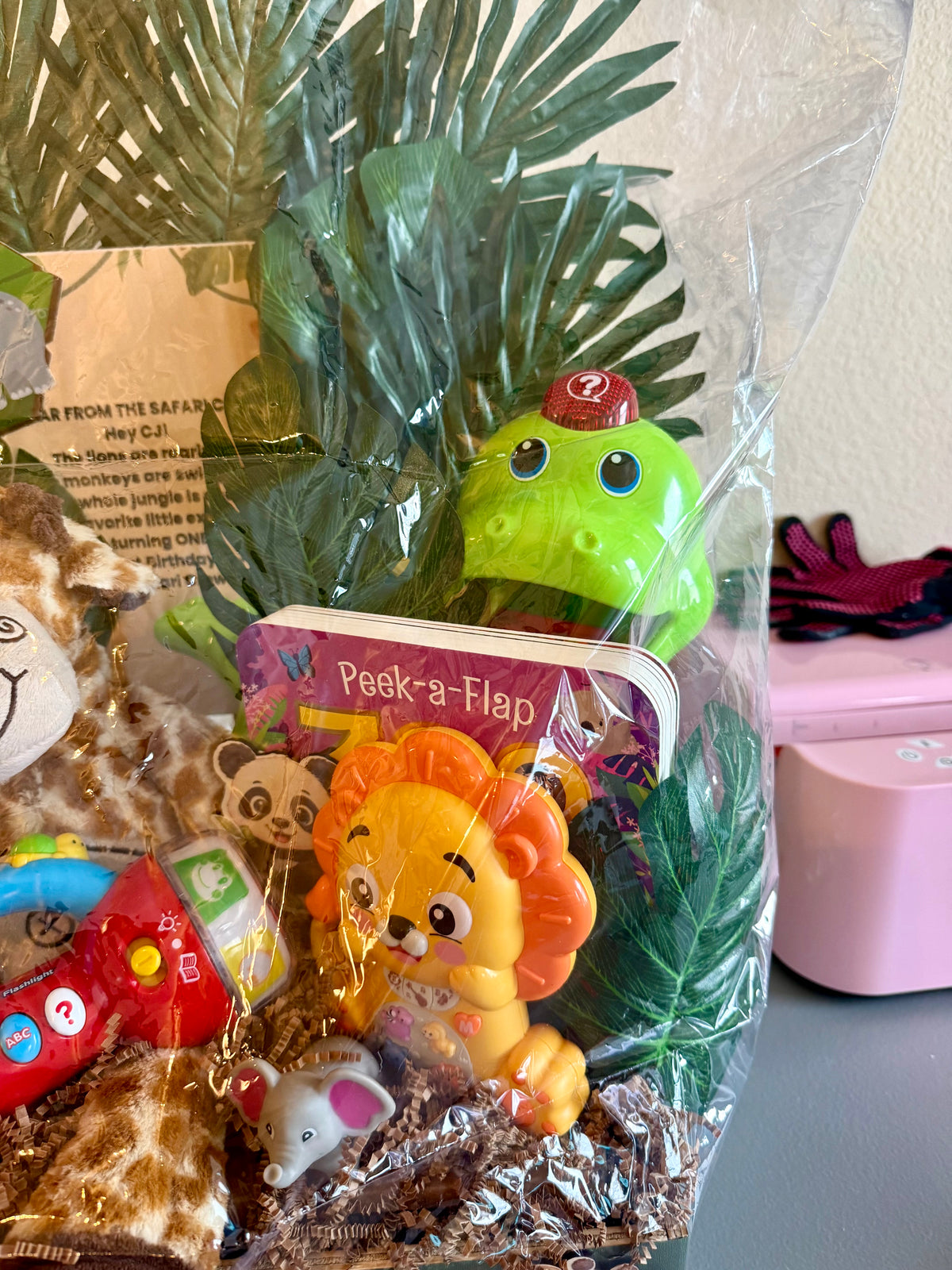 Jungle Adventure 1st Birthday Gift Basket - Wild One baby Gift