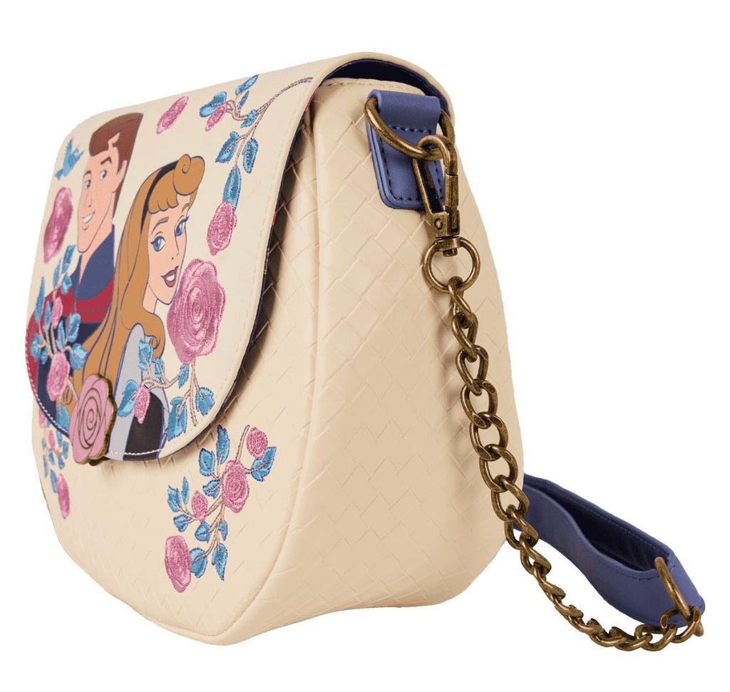Disney Princess Sleeping Beauty Aurora & Prince Phillip Floral Crossbody Bag by Loungefly