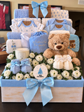Luxury Personalized Baby Gift Crate – Custom Newborn & Baby Shower Gift