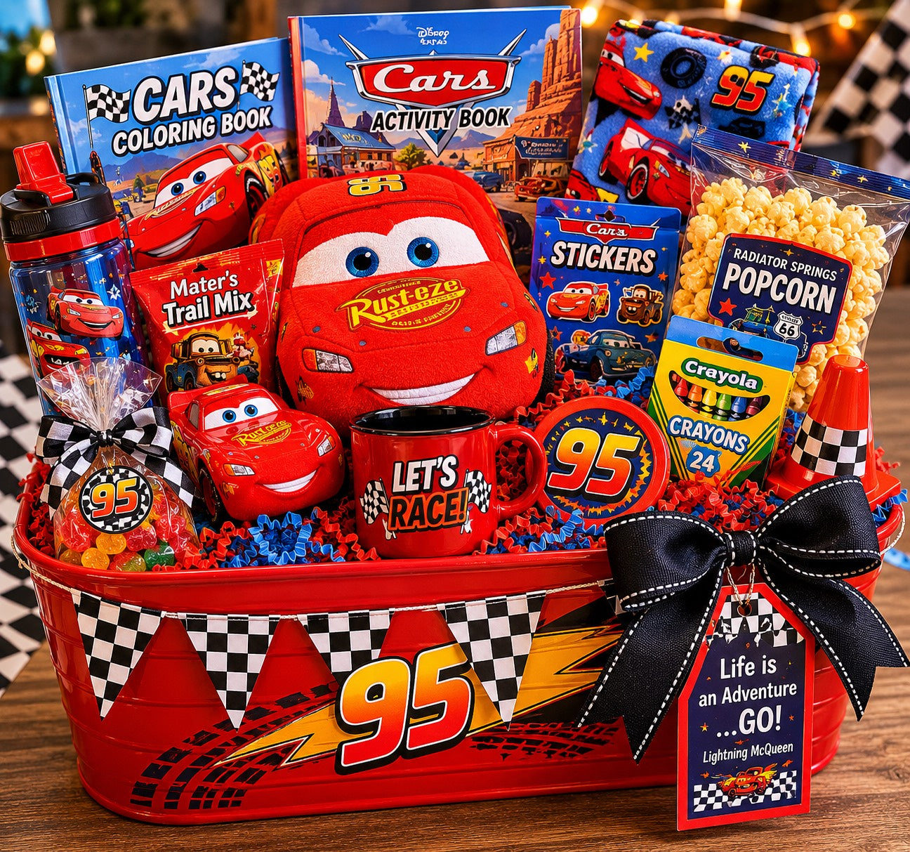 Lighting McQueen Adventure Birthday Basket