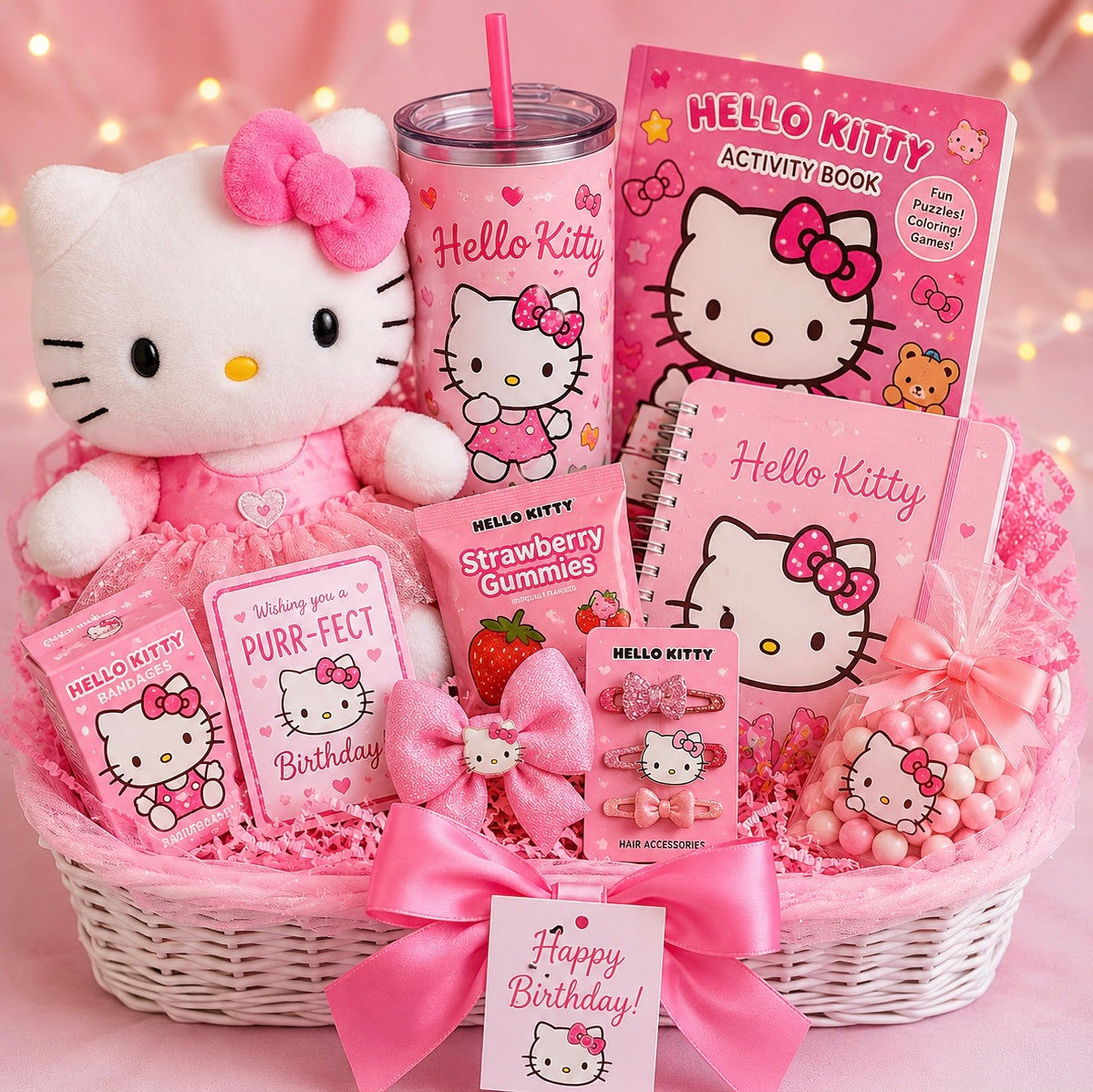 Hello Kitty Birthday Sparkle Basket