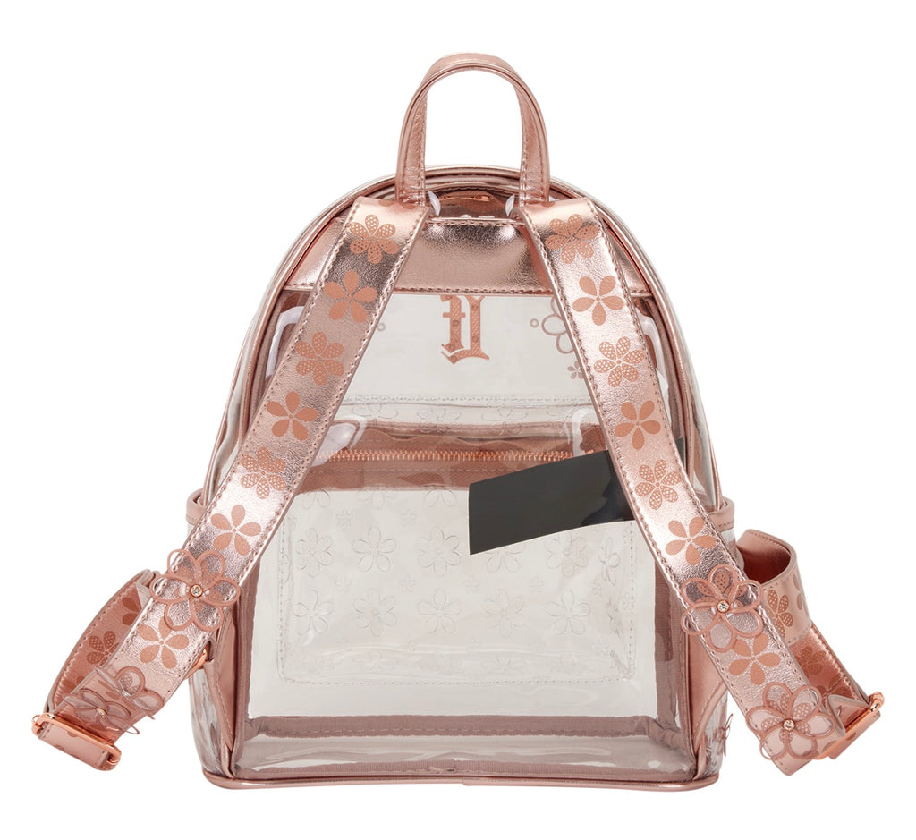 Loungefly LF Rose Gold Floral Clear Mini Backpack