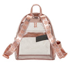 Loungefly LF Rose Gold Floral Clear Mini Backpack