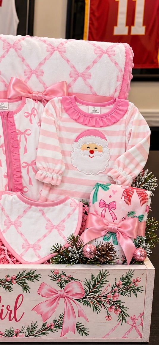 Baby Girl Christmas Gift Basket Crate