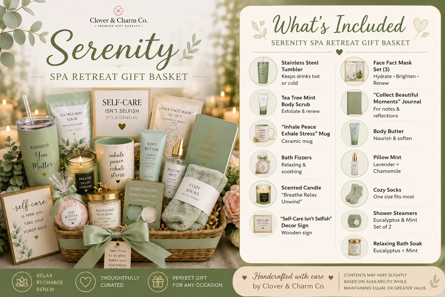 Serenity Spa Retreat Gift Basket