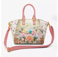 Disney Tinker Bell Enchanted Garden Satchel Crossbody Handbag | Floral Fairy Purse