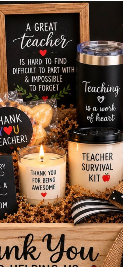 Teacher Appreciation Gift Crate, Custom Teacher Gift Basket, Thank You Teacher Gift, End of Year Teacher Gift