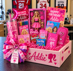 Personalized Barbie Birthday Gift Basket with Keepsake Crate