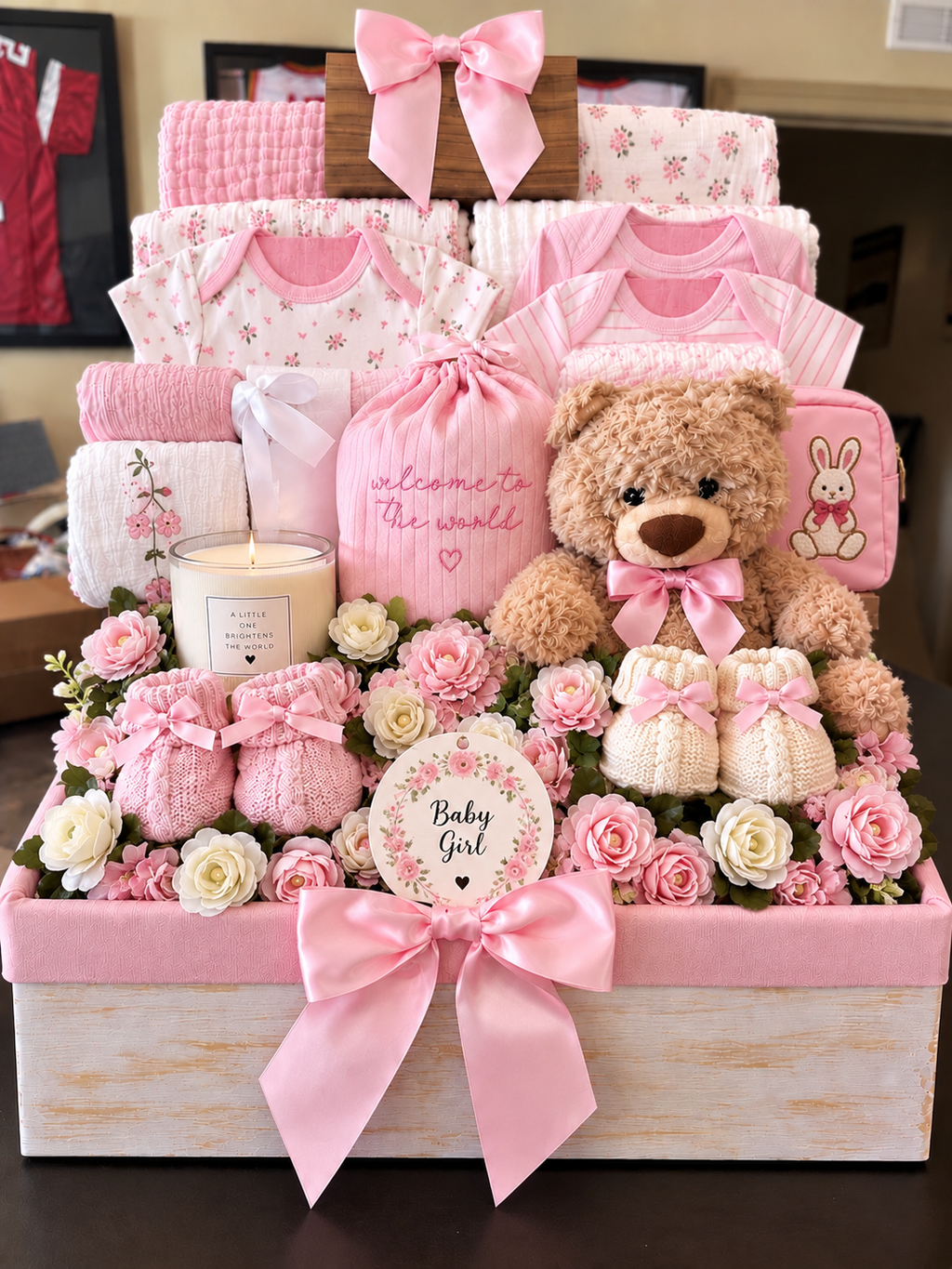 Luxury Personalized Baby Gift Crate – Custom Newborn & Baby Shower Gift