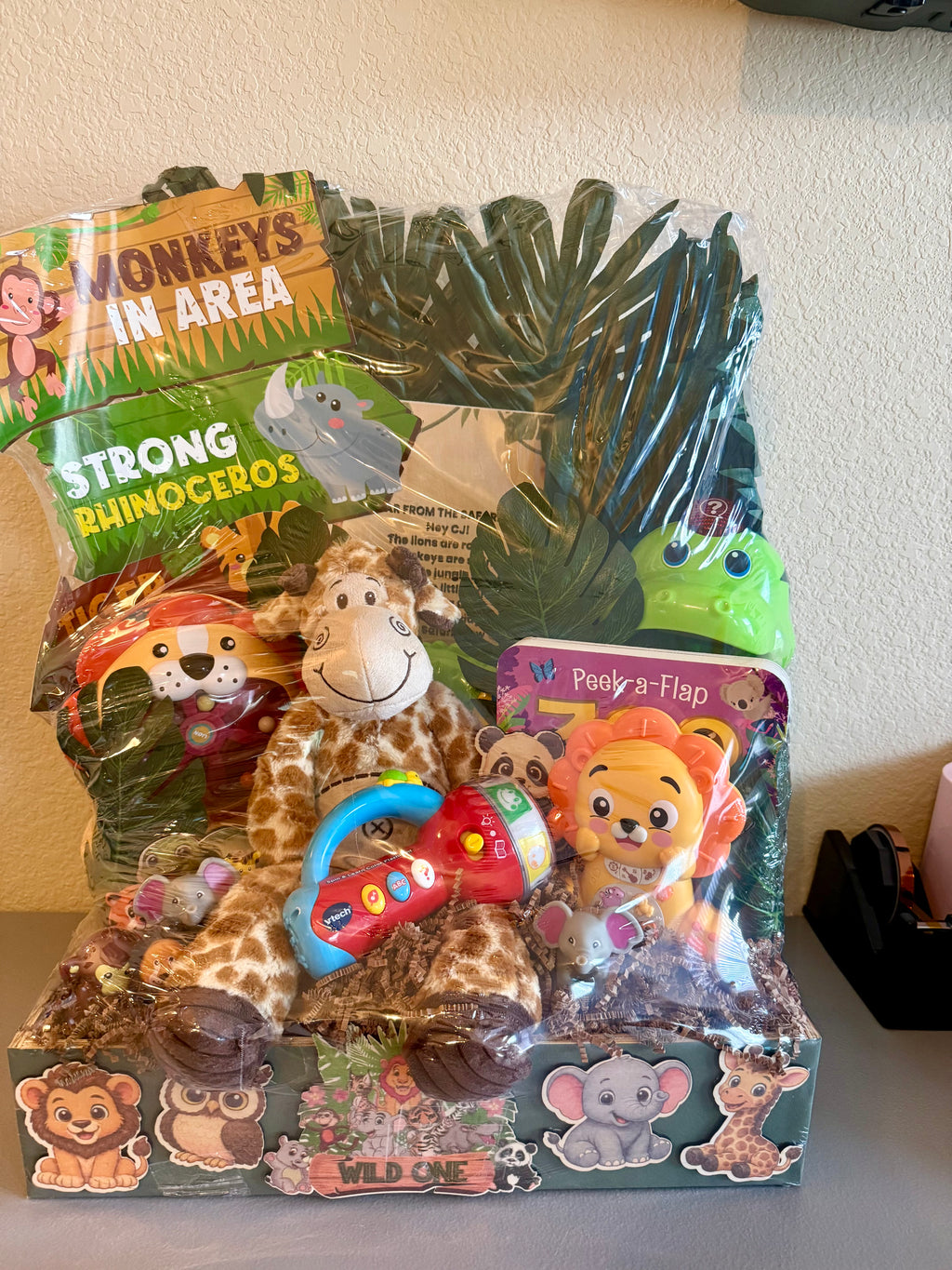Jungle Adventure 1st Birthday Gift Basket - Wild One baby Gift