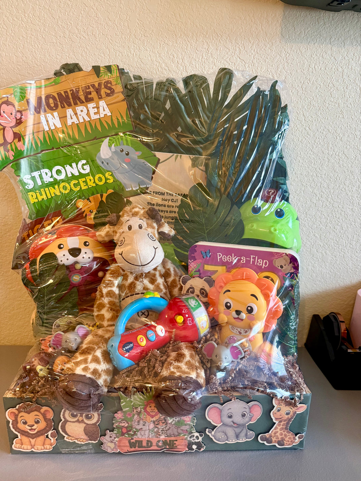 Jungle Adventure 1st Birthday Gift Basket - Wild One baby Gift