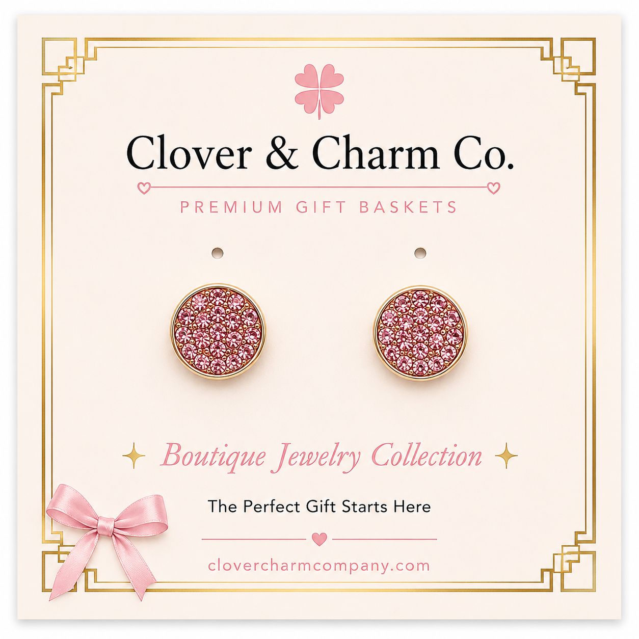 Blush Crystal Pavé Stud Earrings
