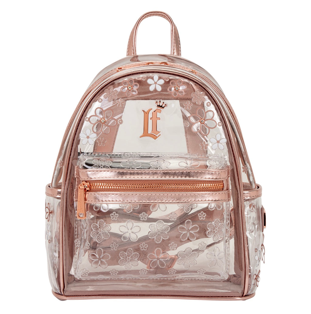 Loungefly LF Rose Gold Floral Clear Mini Backpack