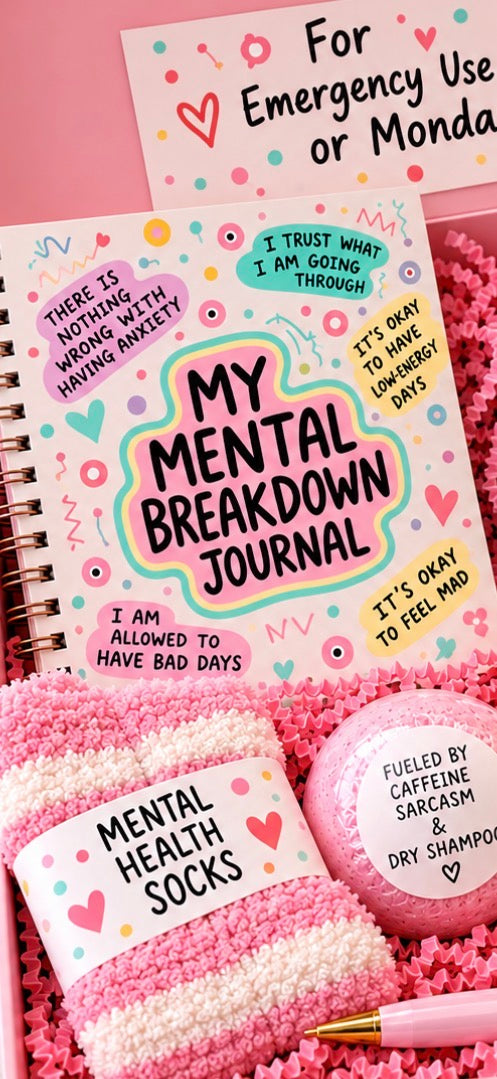 Funny Mental Breakdown Gift Box | Mug & Journal Self Care Gift for Her