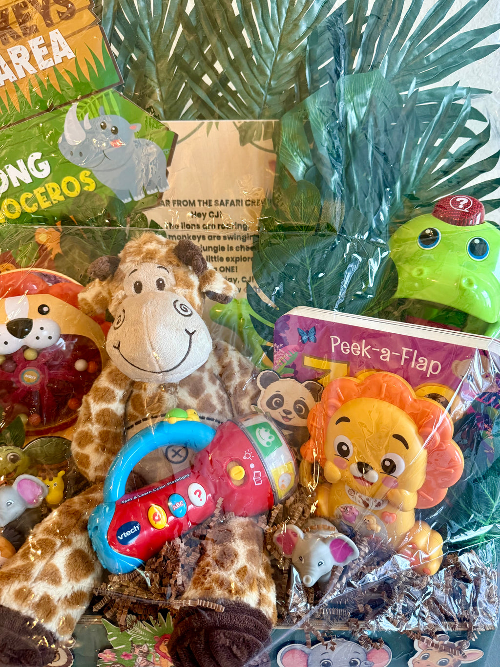 Jungle Adventure 1st Birthday Gift Basket - Wild One baby Gift