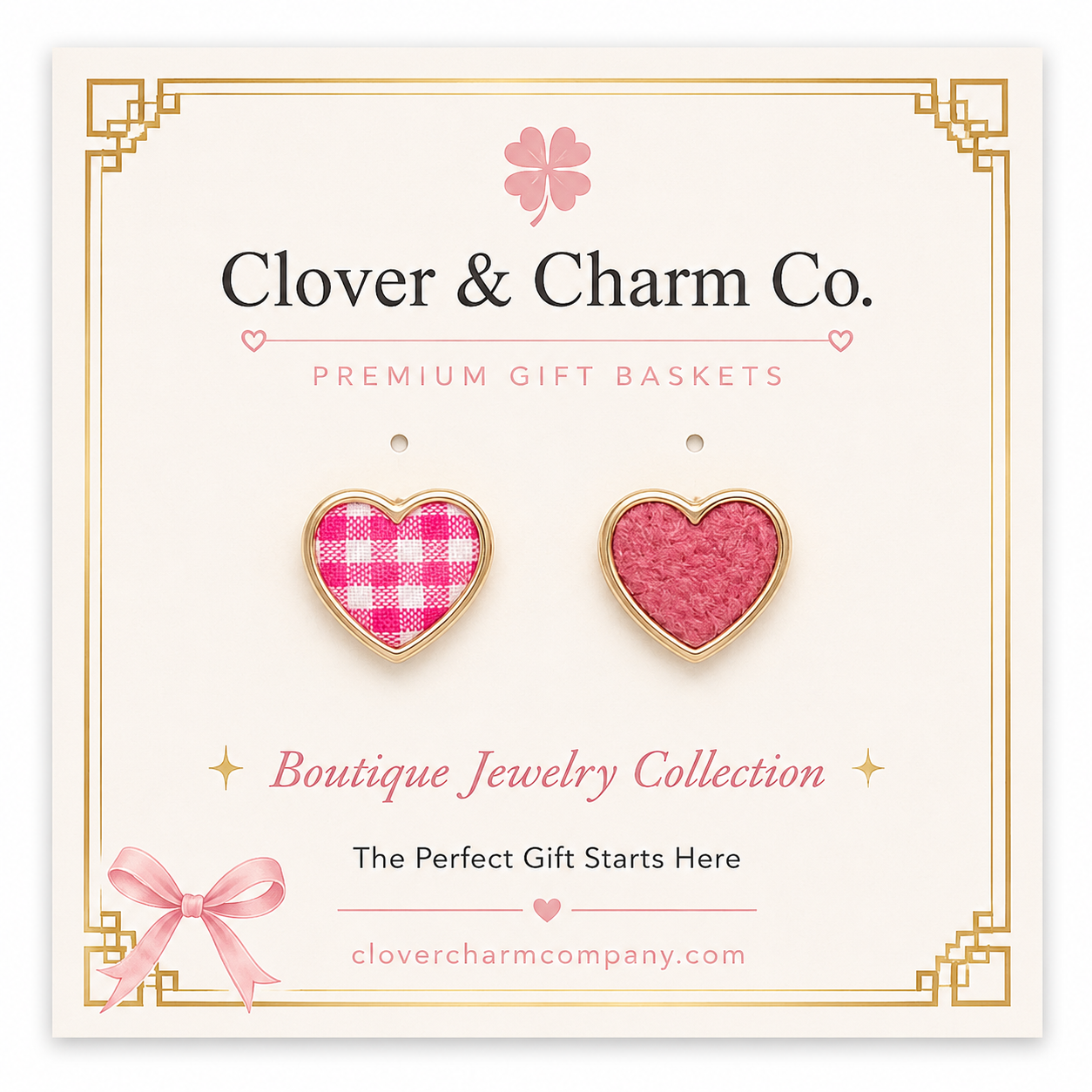 Sweetheart Pink Heart Stud Earrings