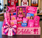 Personalized Barbie Birthday Gift Basket with Keepsake Crate