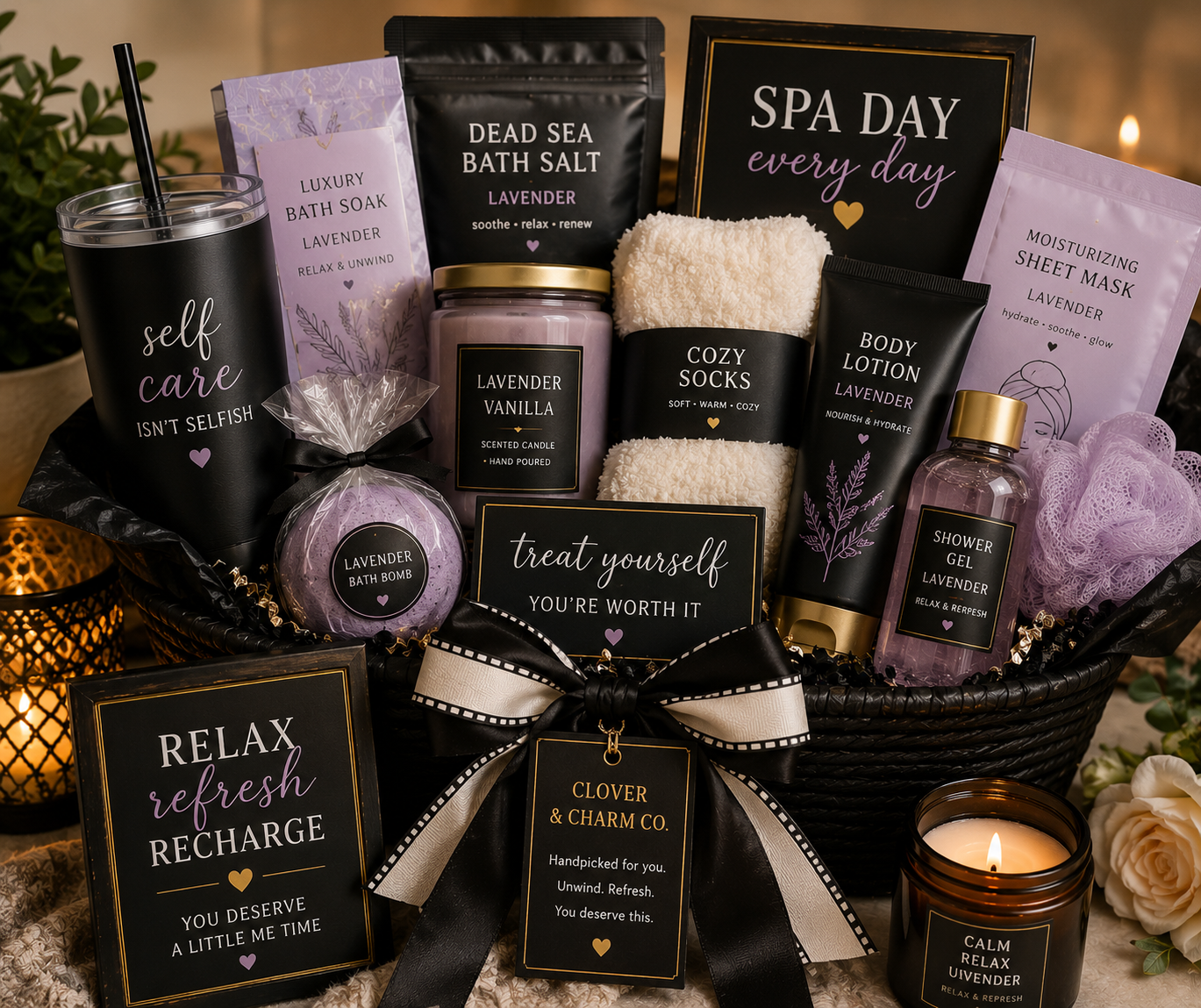 Lavender Spa Escape Gift Basket
