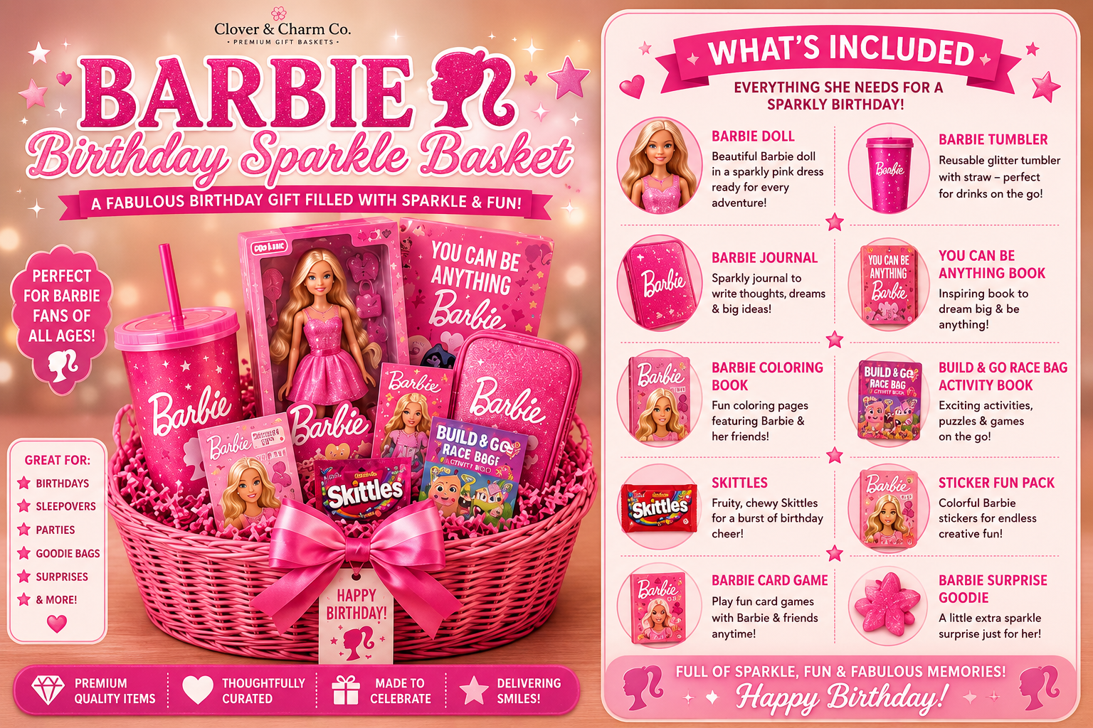 Barbie Birthday Sparkle Basket