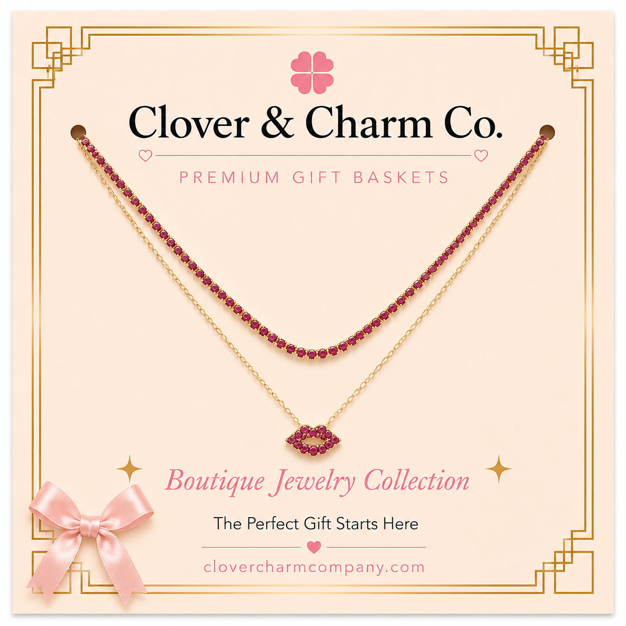 Ruby Kiss Layered Necklace