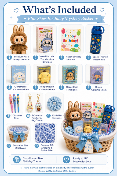 Blue Skies Birthday Mystery Basket