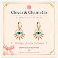 Celestial Eye Heart Hoop Earrings