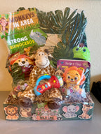 Jungle Adventure 1st Birthday Gift Basket - Wild One baby Gift