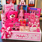 Deluxe Personalized Barbie Gift Basket with Keepsake Crate