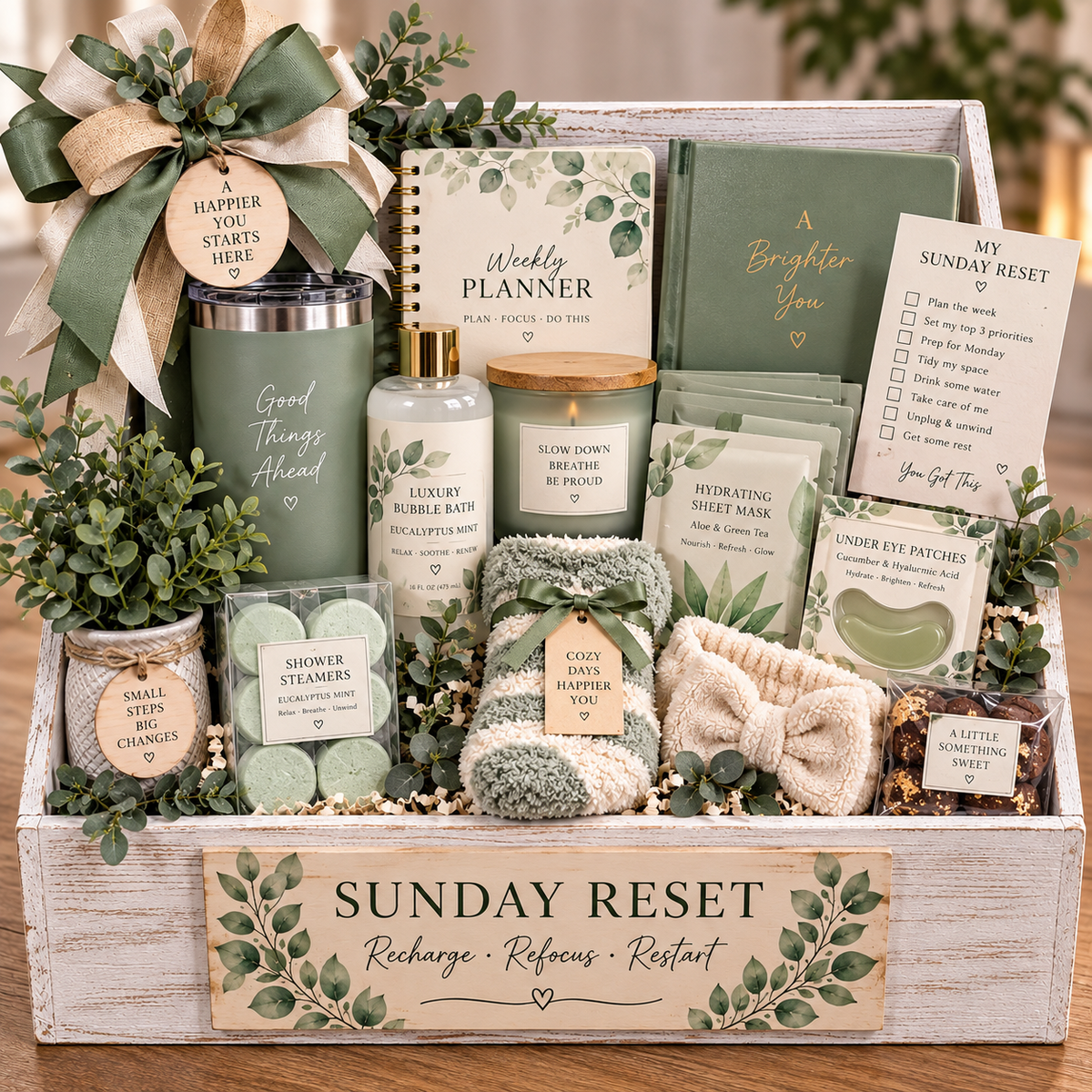 Sunday Reset Self Care Gift Crate | Luxury Spa Gift for Her